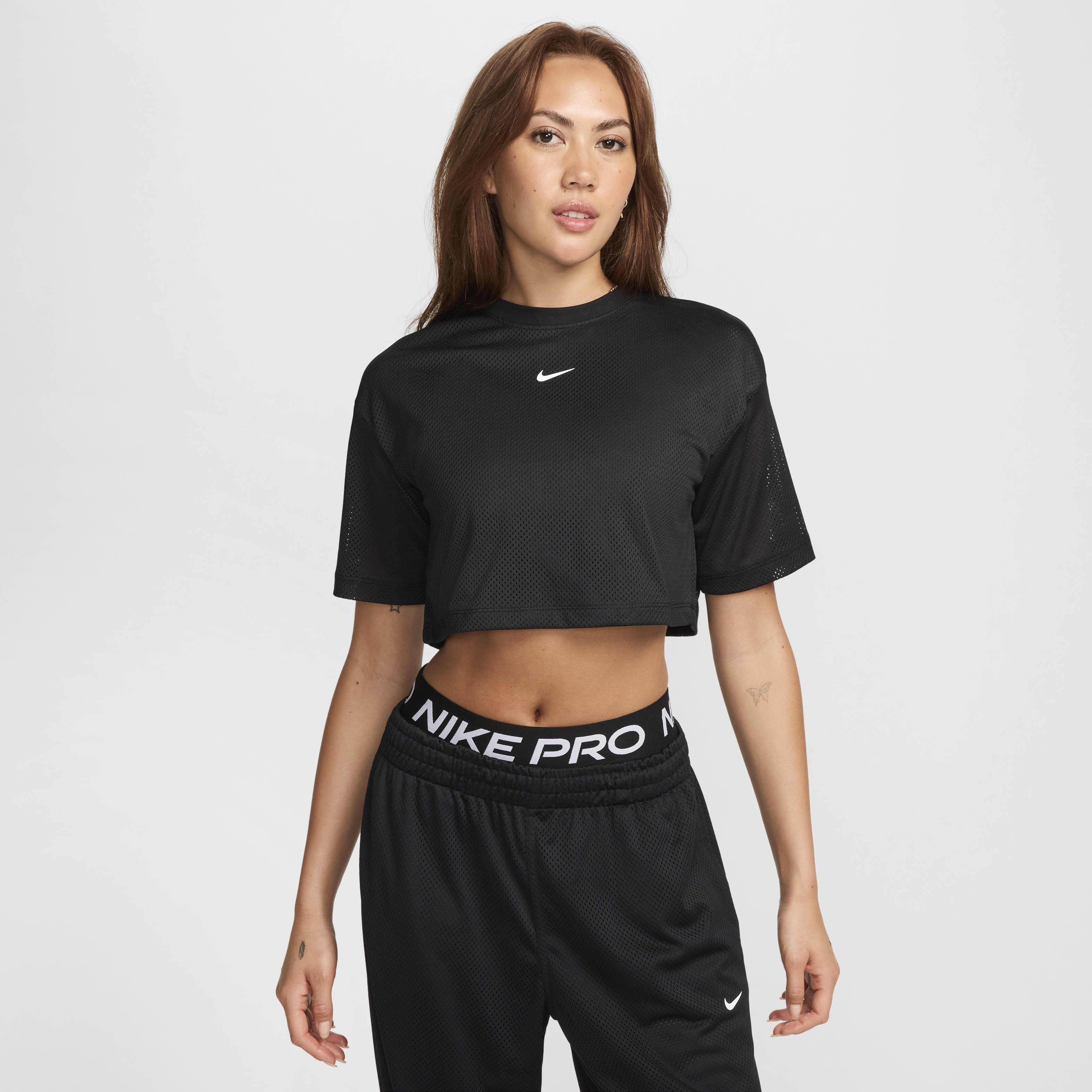 Nike Sportswear Women s Mesh Cropped T Shirt King s Cross